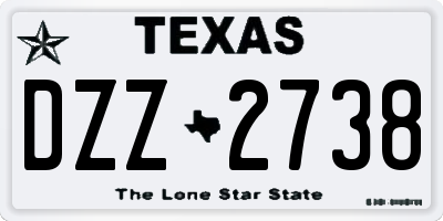 TX license plate DZZ2738