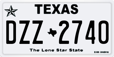 TX license plate DZZ2740