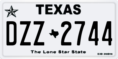 TX license plate DZZ2744