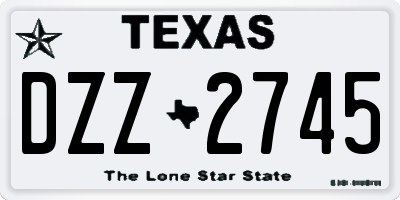 TX license plate DZZ2745