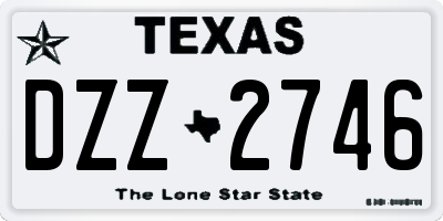 TX license plate DZZ2746
