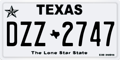 TX license plate DZZ2747