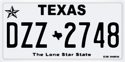 TX license plate DZZ2748