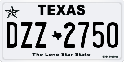 TX license plate DZZ2750