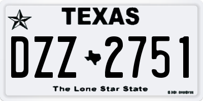 TX license plate DZZ2751