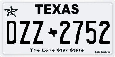 TX license plate DZZ2752