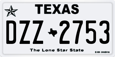 TX license plate DZZ2753