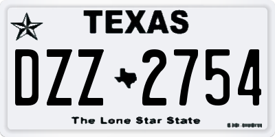 TX license plate DZZ2754