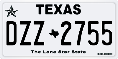 TX license plate DZZ2755