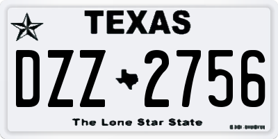 TX license plate DZZ2756