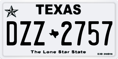 TX license plate DZZ2757