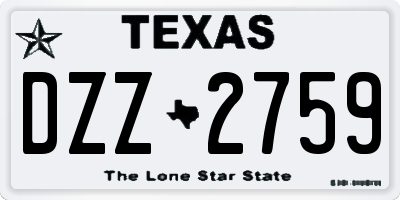 TX license plate DZZ2759