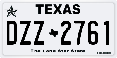 TX license plate DZZ2761