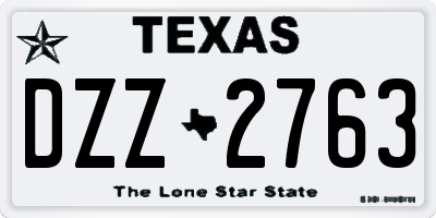 TX license plate DZZ2763