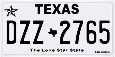 TX license plate DZZ2765