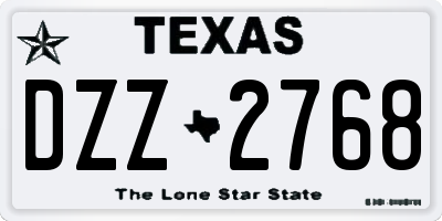 TX license plate DZZ2768