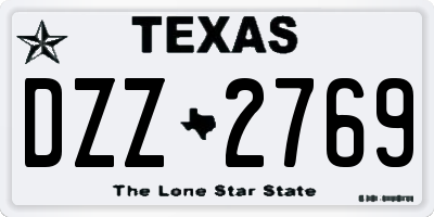 TX license plate DZZ2769