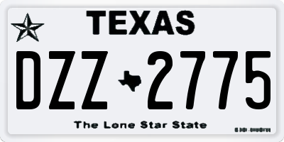 TX license plate DZZ2775