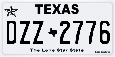 TX license plate DZZ2776