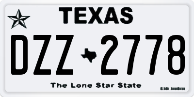 TX license plate DZZ2778