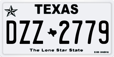 TX license plate DZZ2779