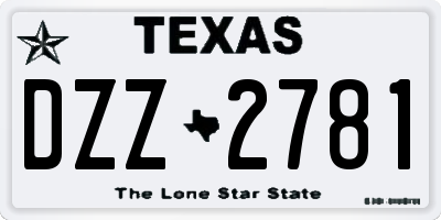 TX license plate DZZ2781