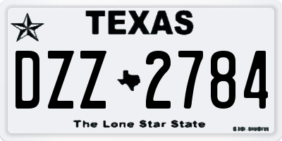 TX license plate DZZ2784