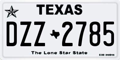 TX license plate DZZ2785