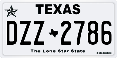 TX license plate DZZ2786