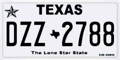 TX license plate DZZ2788