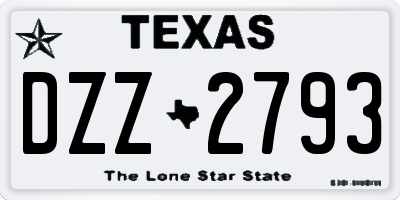 TX license plate DZZ2793