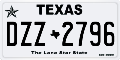 TX license plate DZZ2796