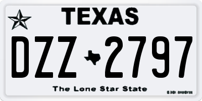 TX license plate DZZ2797