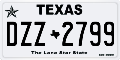 TX license plate DZZ2799