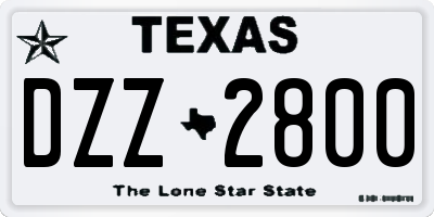 TX license plate DZZ2800