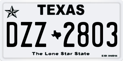 TX license plate DZZ2803