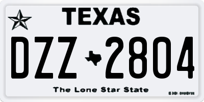 TX license plate DZZ2804