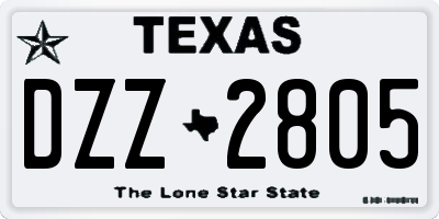 TX license plate DZZ2805