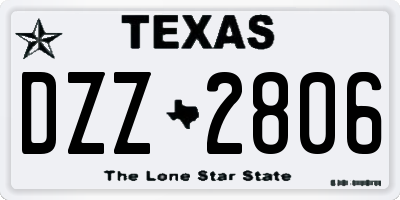 TX license plate DZZ2806