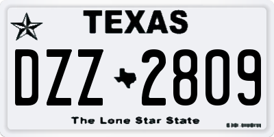 TX license plate DZZ2809