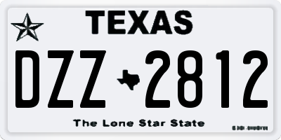 TX license plate DZZ2812