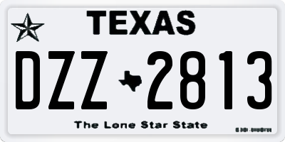 TX license plate DZZ2813
