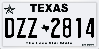 TX license plate DZZ2814