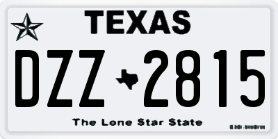 TX license plate DZZ2815