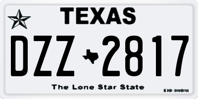 TX license plate DZZ2817