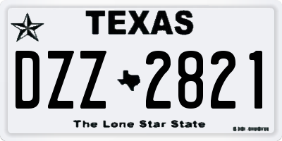 TX license plate DZZ2821