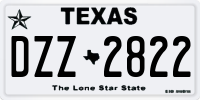 TX license plate DZZ2822