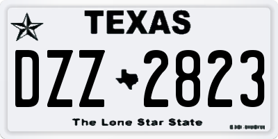 TX license plate DZZ2823