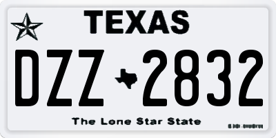 TX license plate DZZ2832