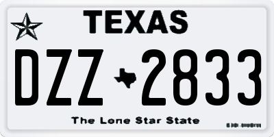 TX license plate DZZ2833